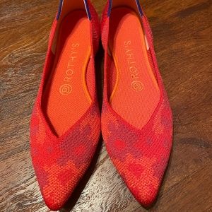 Rothy's Red Botanicamo Pointed Toe Flats Sz. 7.5